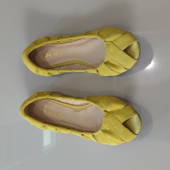 Nine West Yellow Suede Flats - Picture 3 of 11